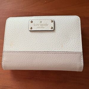 Kate Spade Cream and White Wallet with Two-Tone Design
